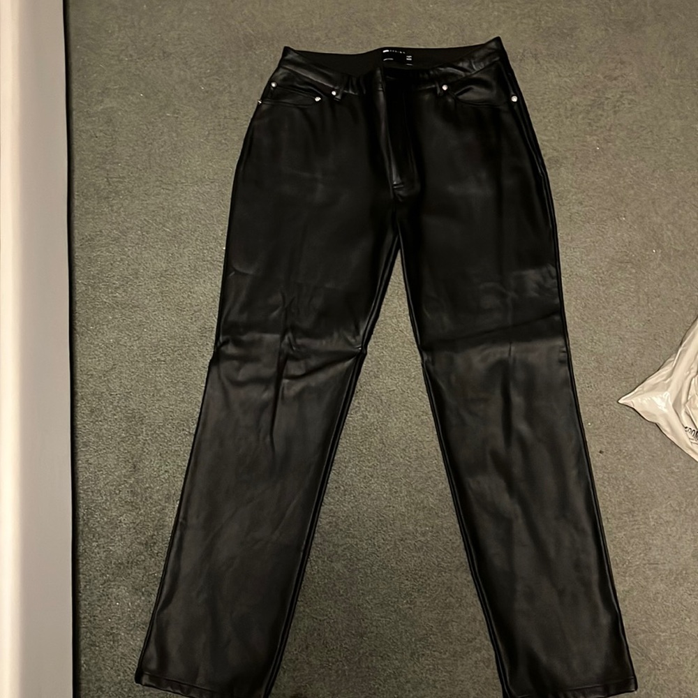 Leather black pants